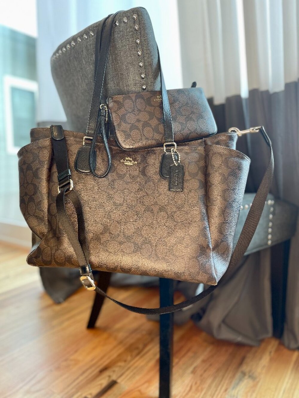 Authentic Coach Diaper bag with Clutch